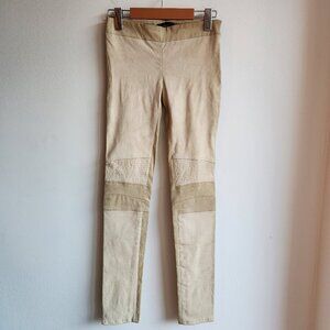 XS The Row Ahbi Suede Skinny Moto Leggings